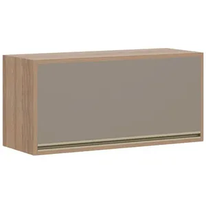 Armário Aéreo Yara 1 Porta Basculante 80cm Luciane | Vanilla/Grafite