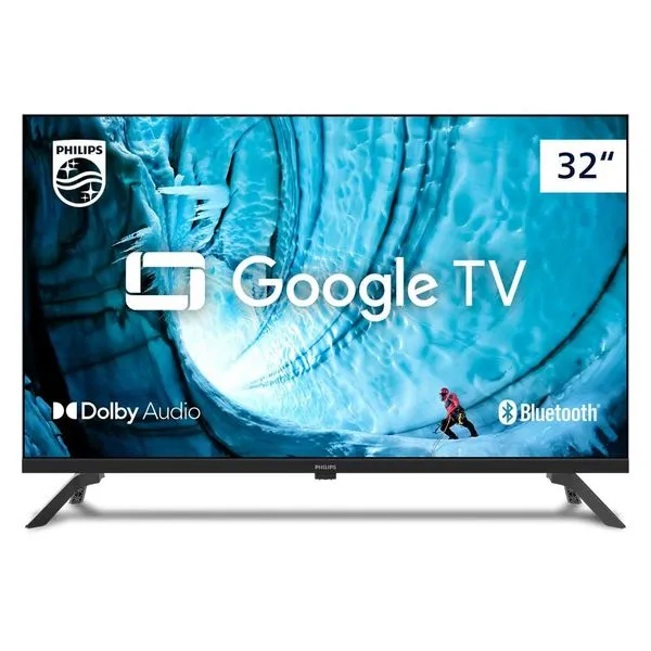 Smart TV Philips 32" HD Google TV Comando de Voz HDR 32PHG6909/78 | Preto (Bivolt)