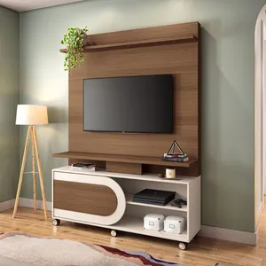 Home Theater Para TV Até 55 Polegadas Órbis HB Móveis | Castanho/Off White