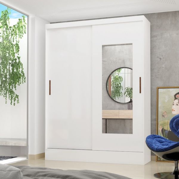 Guarda-Roupa Belem 2 Portas de Correr 2 Gavetas com Espelho Branco