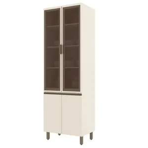 Cristaleira 4 Portas com Vidro Henn Connect | Off White