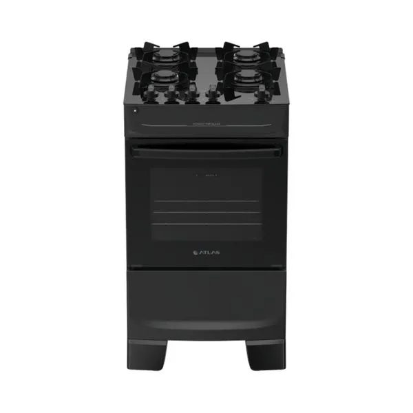 Fogão Atlas Mônaco 4 Bocas Top Glass Preto Bivolt