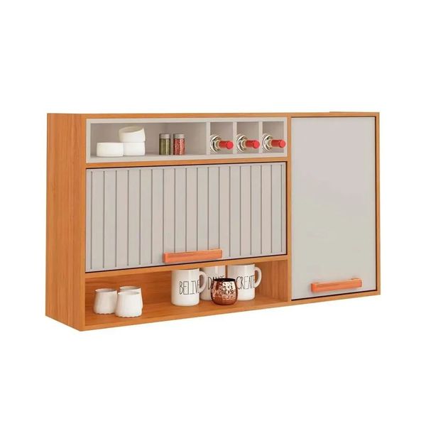 Armário Aéreo 120 cm 2 Portas Itatiaia Napoles | Cinamomo/Off White