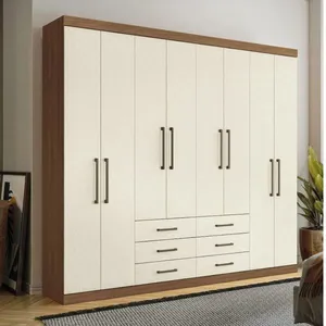 Guarda-Roupa Casal 8 Portas 6 Gavetas Santos Andira Master | Jatoba/Areia