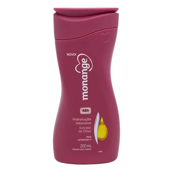 Hidratante Corporal Desodorante Monange Hidratação Intensiva Extrato de Oliva 200ml