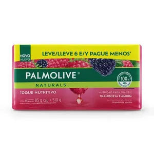 Sabonete em Barra Palmolive Naturals Toque Nutritivo Framboesa e Amora 6x85g Kit Sabonete Barra Segredo Sedutor Palmolive Naturals 510g