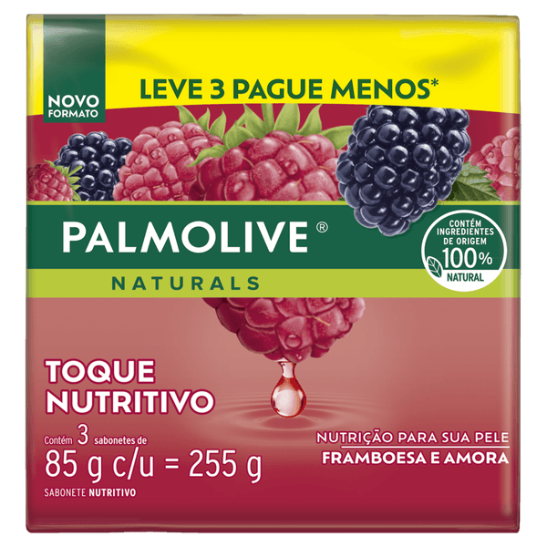 Kit Palmolive Sabonete em Barra Framboesa e Amora Naturals 85g com 3 Un