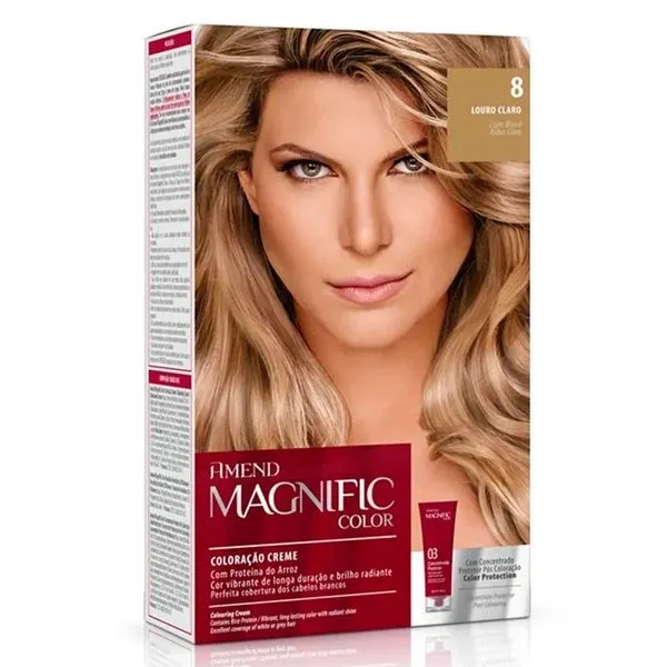 Kit Coloração Creme Amend Magnific Louro Claro 8