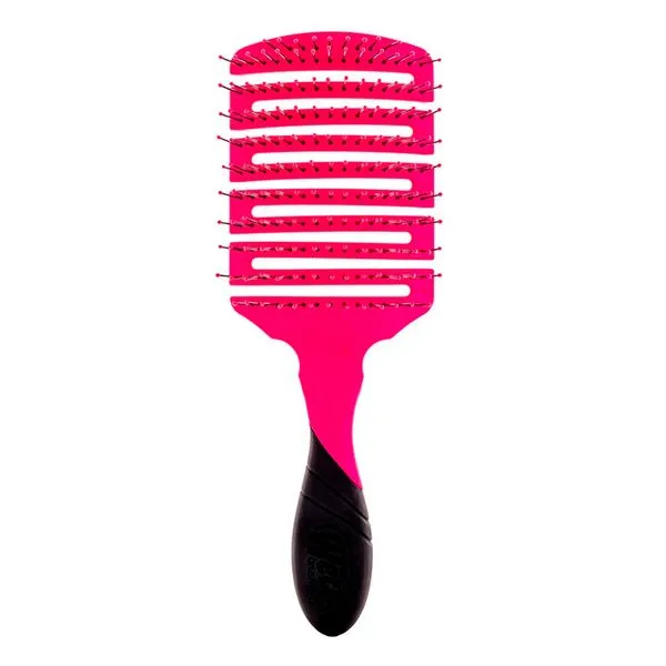 Escova De Cabelo Wet Brush Quadrada Flex Dry Rosa Cabo Emborrachado