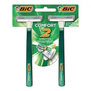Barbeador Bic Comfort 2 Pele Sensível Verde 2 Unidades
