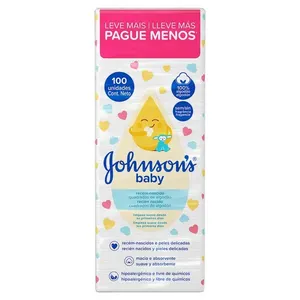 Algodão Quadrado Johnson's Baby Recém-nascido Sem Perfume 100 Unidades