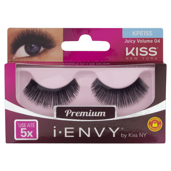 Cílios Postiços I-Envy Juicy Volume 04 Fios Naturais 1 par Kiss NY Cilios Posticos I-Envy Juicy V 04 Kpe15S - First Kiss