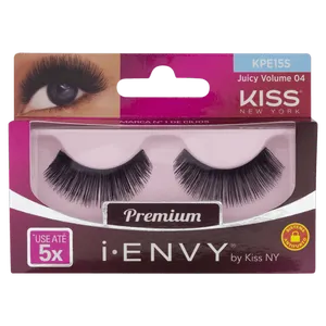 Cílios Postiços I-Envy Juicy Volume 04 Fios Naturais 1 par Kiss NY Cilios Posticos I-Envy Juicy V 04 Kpe15S - First Kiss