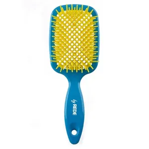 Escova De Cabelo By Rede Favo Quadrado Azul/Amarelo Ref.4033