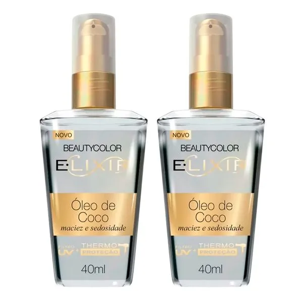 Kit Óleo Capilar Elixir Beauty Color Óleo De Coco 40ml - 2 Unidades