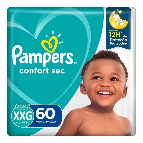 Fraldas Pampers Confort Sec Giga XXG 60 Unidades