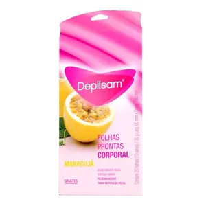Folhas para Depilação Corporal Depilsam Maracujá com 20 folhas
