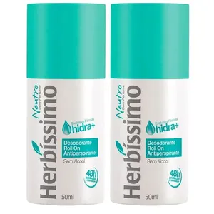 Kit Desodorante Roll On Herbíssimo Neutro 50ml - 2 Unidades