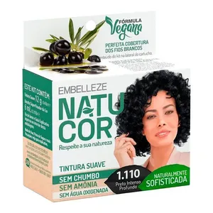 Tintura Natucor Fórmula Vegana 1.110 Preto Intenso Profundo 1 Unidade