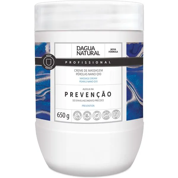 Creme De Massagem D'agua Natural Pérola Nano Q10 650g