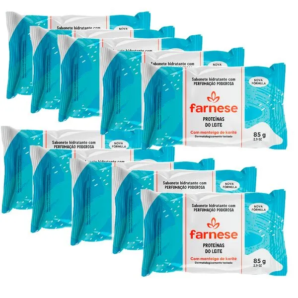Kit Sabonete Farnese Proteína Do Leite 85g - 10 unidades