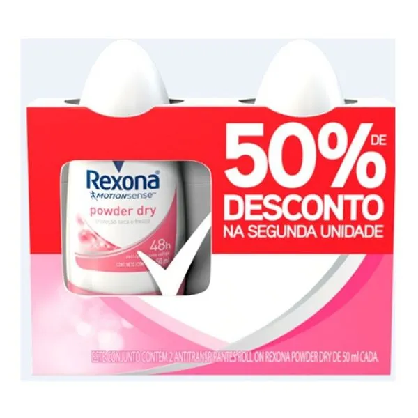 Des Rexona Rollon 50ml 2Un Powder Preco Especial