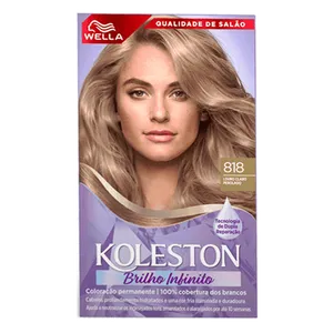 Tinta de Cabelo Wella Koleston Brilho Infinito 818 Louro Claro Perolado