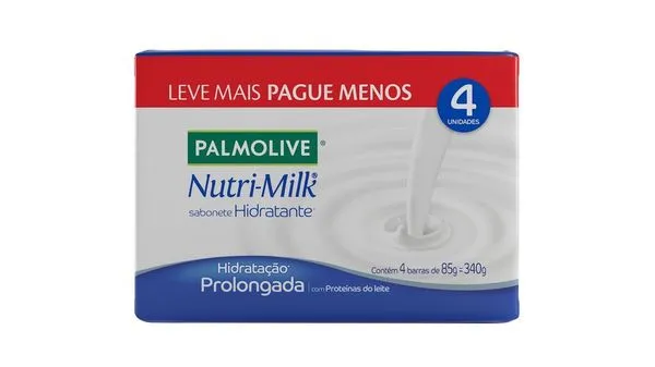 Pack Sabonete Barra Hidratante Palmolive Nutri-Milk 340g 4 Unidades Leve Mais Pague Menos