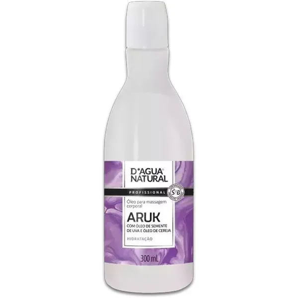 Óleo De Massagem D'agua Natural Aruk Semente De Uva E Cereja 300ml
