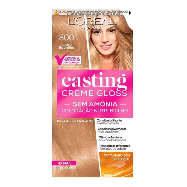 Tinta de Cabelo L’Oréal Paris Casting Creme Gloss 800 Louro Baunilha