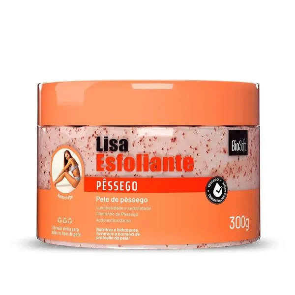 Creme Esfoliante Pêssego BioSoft Lisa 300g