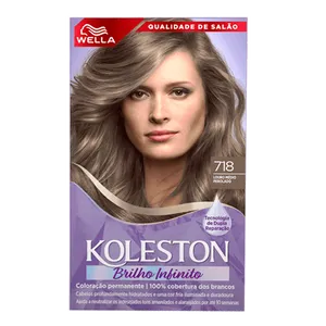 Tinta de Cabelo Wella Koleston Brilho Infinito 718 Louro Médio Perolado