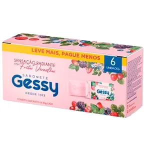 Kit Sabonete Em Barra Gessy Frutas Vermelhas Com 6 Unidades 80