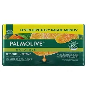 Kit Sabonete Em Barra Palmolive Tangerina e Alecrim 85g - 6 Unidades