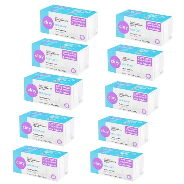 Kit 10 Pacotes De Sabonetes Ultra Hidratante Cloy Beauty Milk Care 80g - 6 Unidades