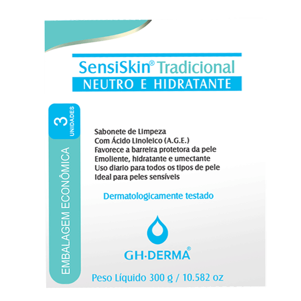 Kit Sabonete em Barra GH Derma SensiSkin Hidratante Neutro 3 Unidades de 100g