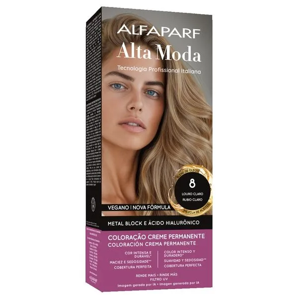 Tintura Capilar Alta Moda 8 Louro Claro 150g