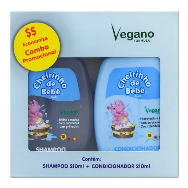 Kit Cheirinho De Bebê Shampoo + Condicionador Suave Blue 210ml Cada