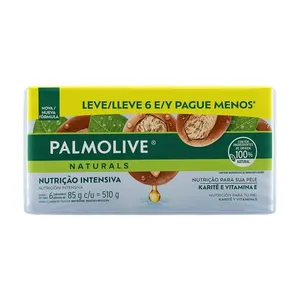 Sabonete em Barra Palmolive Naturals Nutrição Intensiva Karité e Vitamina E 85g Kit Sabonete Barra Hidratação Intensiva Palmolive Naturals 510g