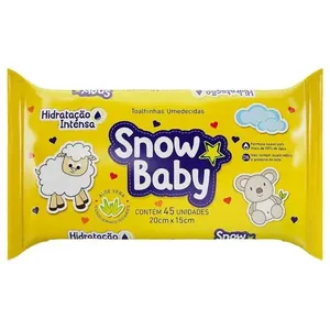 Toalha Umedecida Snow Baby Hidratação Intensa - 45 Unidades
