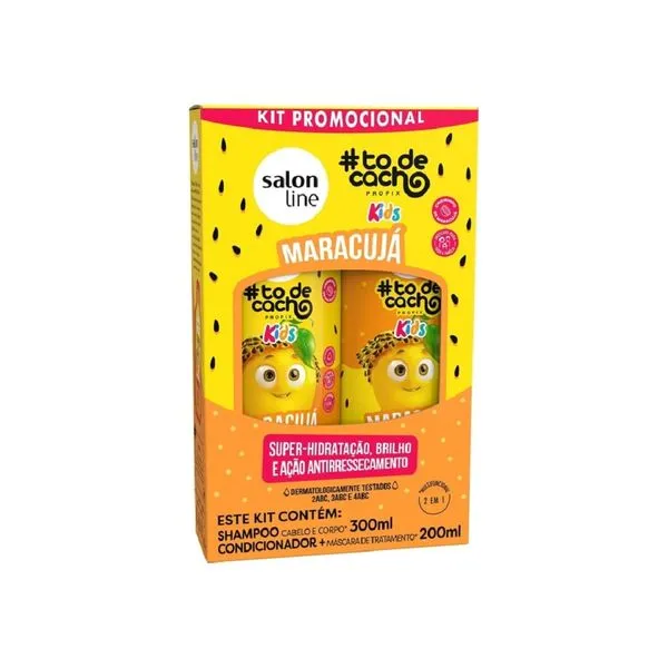 Kit Shampoo Kids Maracujá Salon Line To de Cacho 300ml + 200ml