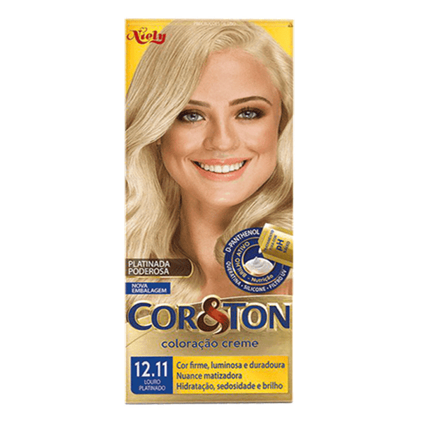 Tinta de Cabelo Niely Cor&Ton Mega Colors 12.11 Loiro Platinado