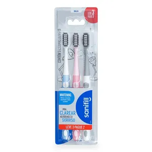 Escova de Dentes Sanifill Whitening Cerdas Macias 3 UnidadesCores Sortidas