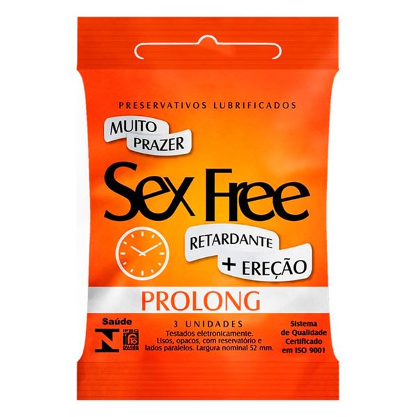 Preservativo Sex Free Prolong 3 Unidades