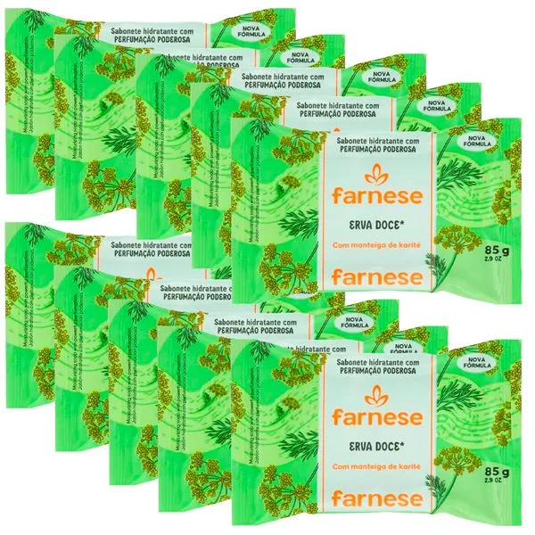 Kit Sabonete Farnese Erva Doce 85g - 10 unidades