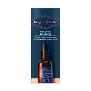 Óleo Para Barba King C.Gillette Hidratante Óleo de Argan 30ml