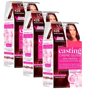 Kit 3 Tinturas Casting Creme Gloss Borgonha 426
