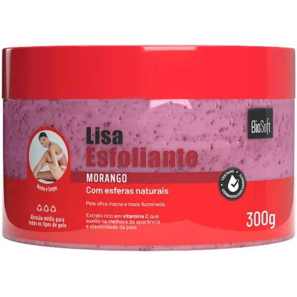 Creme Esfoliante Softhair Bio Soft Lisa Morango 300g