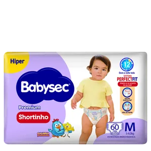 Fralda Babysec Premium Shortinho Galinha Pintadinha M 60 Unidades