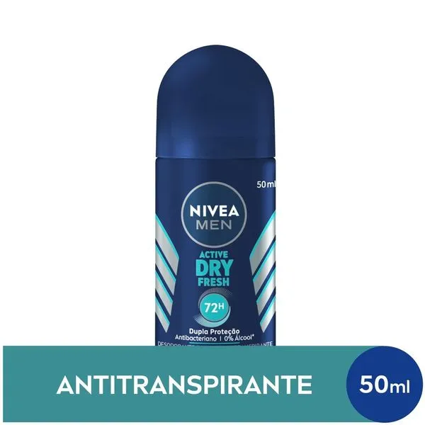 Desodorante Antitranspirante Nivea Men Active Dry Fresh 48h Roll-On 50ml